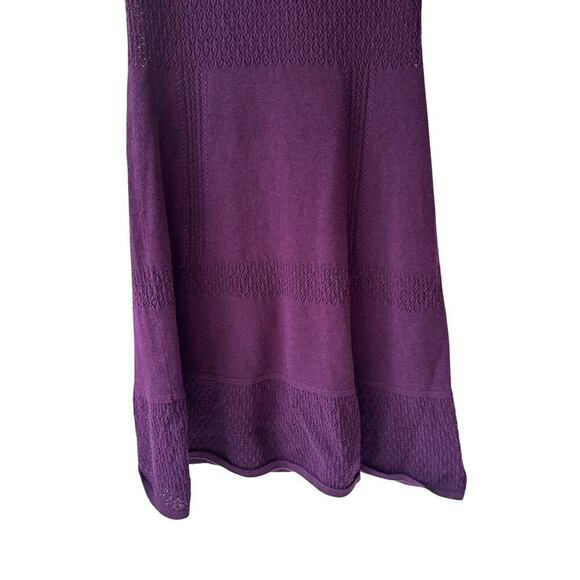 Lauren Ralph Lauren Womens Skater Dress Size XS Deep Purple Knit Lace Whimsigoth - Picture 6 of 7
